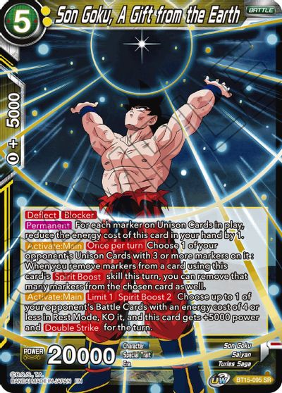 Son Goku, A Gift from the Earth (BT15-095) [Saiyan Showdown] | Tables and Towers