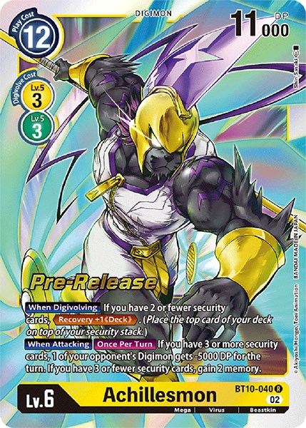 Achillesmon [BT10-040] [Xros Encounter Pre-Release Cards] | Tables and Towers