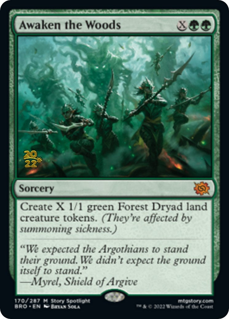 Awaken the Woods [The Brothers' War Prerelease Promos] | Tables and Towers