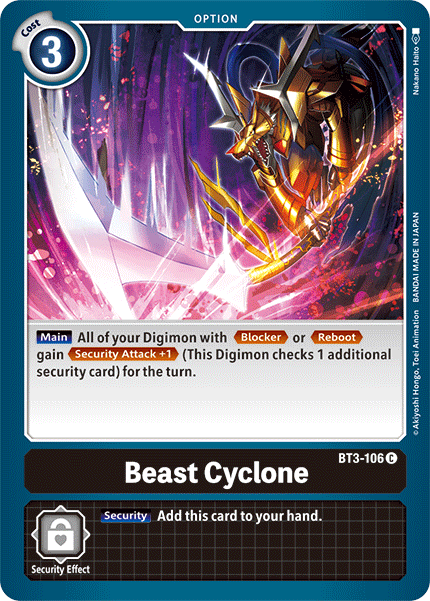 Beast Cyclone [BT3-106] [Release Special Booster Ver.1.5] | Tables and Towers