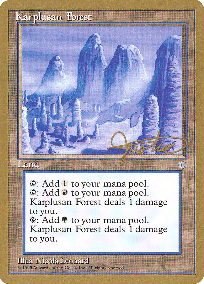 Karplusan Forest (Mark Justice) [Pro Tour Collector Set] | Tables and Towers