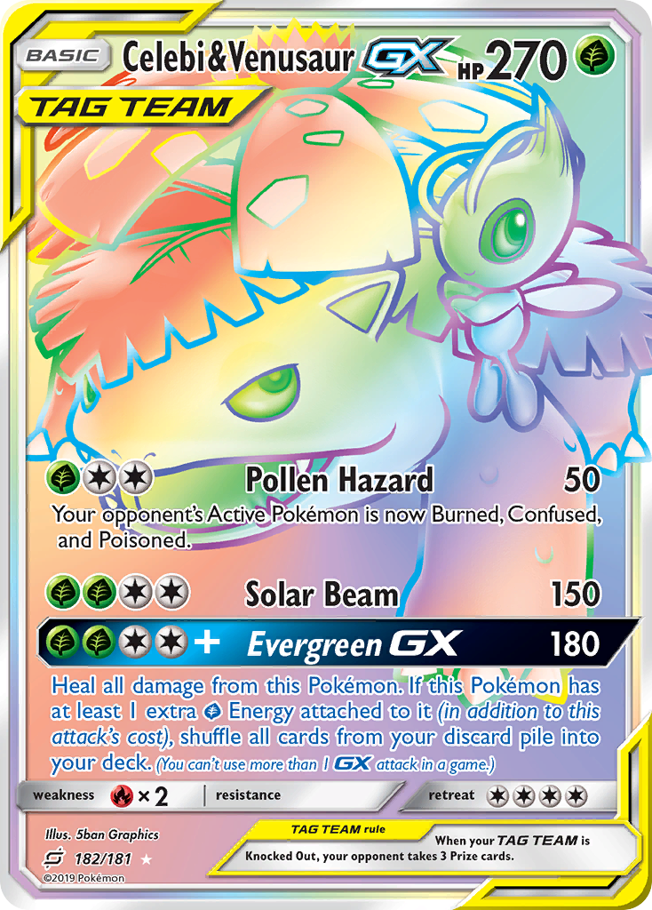 Celebi & Venusaur GX (182/181) [Sun & Moon: Team Up] | Tables and Towers