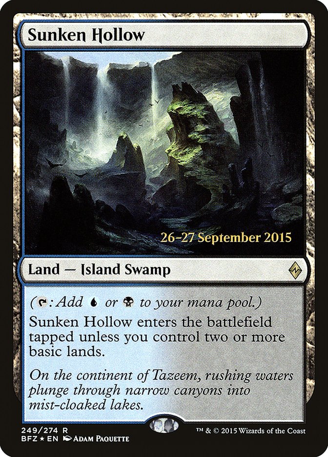 Sunken Hollow [Battle for Zendikar Prerelease Promos] | Tables and Towers