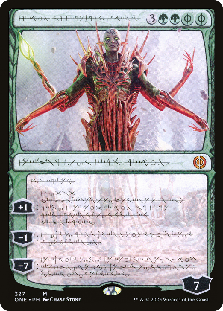 Nissa, Ascended Animist (Phyrexian) [Phyrexia: All Will Be One] | Tables and Towers