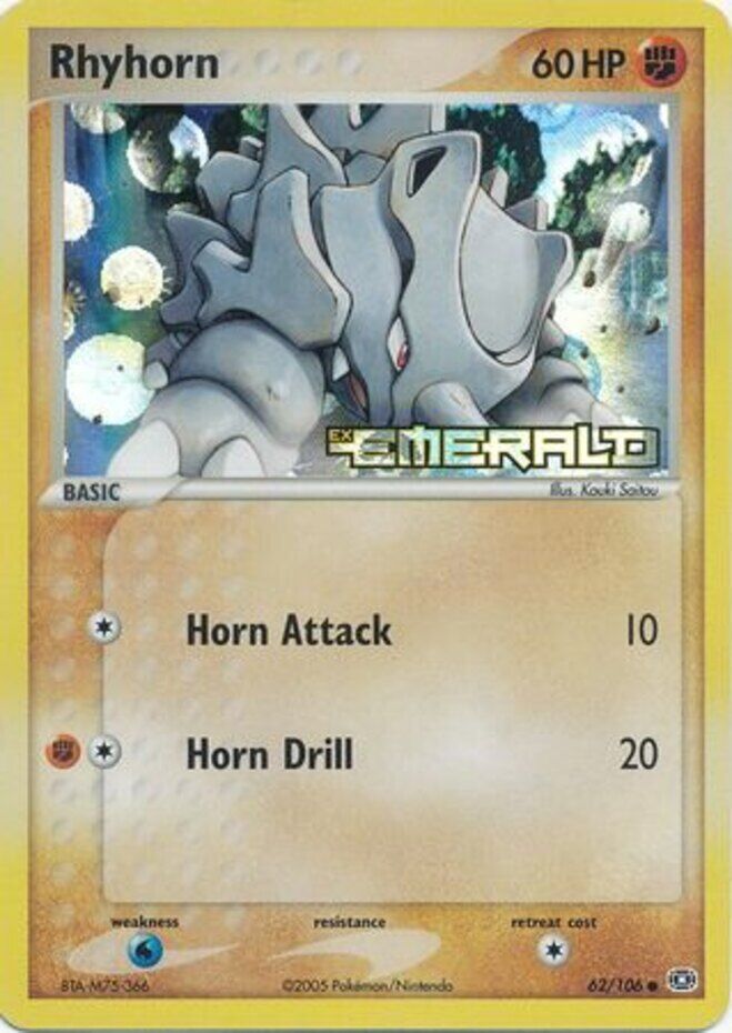 Rhyhorn (62/106) (Stamped) [EX: Emerald] | Tables and Towers