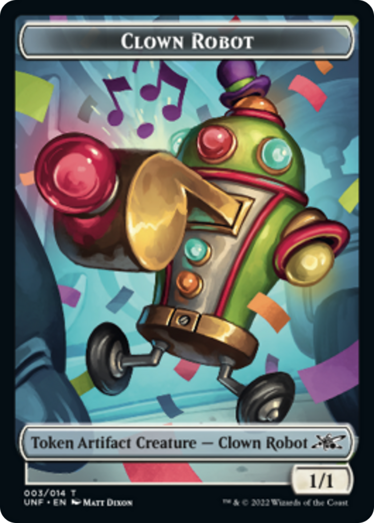 Clown Robot (003) // Food (011) Double-Sided Token [Unfinity Tokens] | Tables and Towers