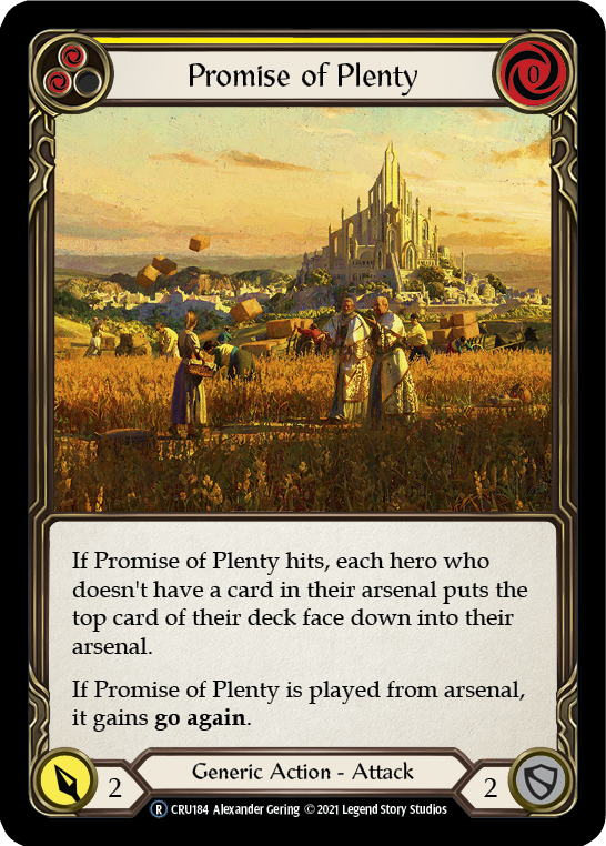 Promise of Plenty (Yellow) [U-CRU184] (Crucible of War Unlimited)  Unlimited Rainbow Foil | Tables and Towers