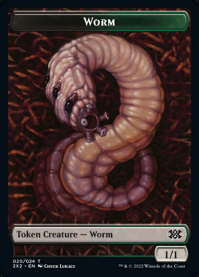 Worm // Aven Initiate Double-Sided Token [Double Masters 2022 Tokens] | Tables and Towers