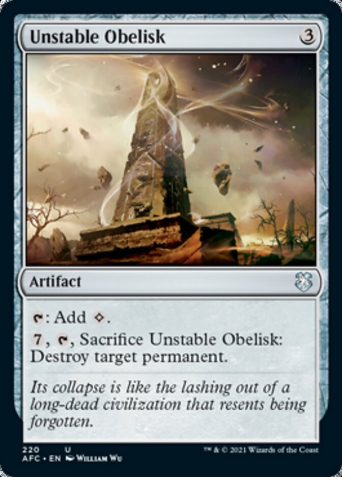 Unstable Obelisk [Dungeons & Dragons: Adventures in the Forgotten Realms Commander] | Tables and Towers