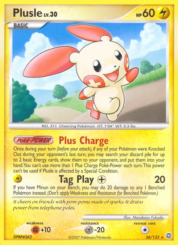 Plusle (36/132) [Diamond & Pearl: Secret Wonders] | Tables and Towers