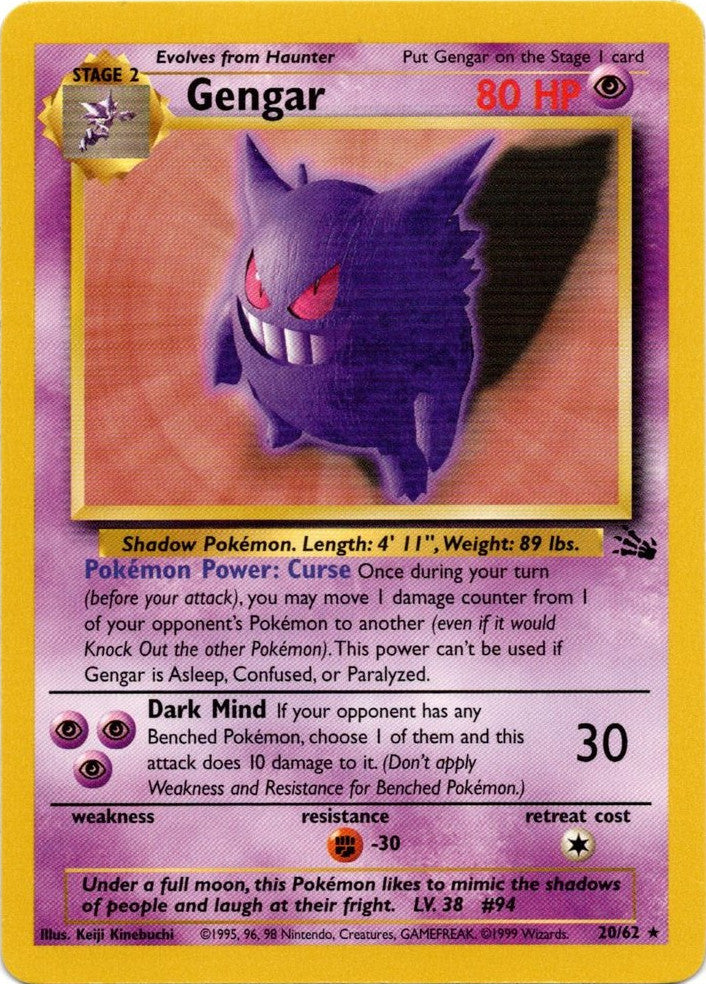 Gengar (20/62) [Fossil Unlimited] | Tables and Towers