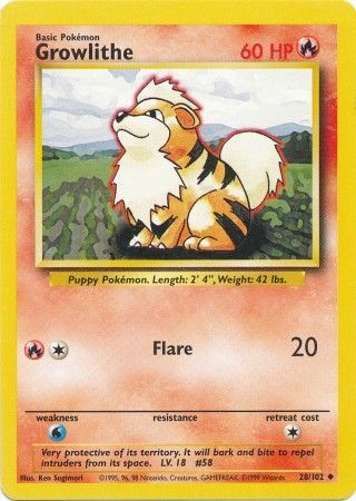 Growlithe (28/102) [Base Set Unlimited] | Tables and Towers