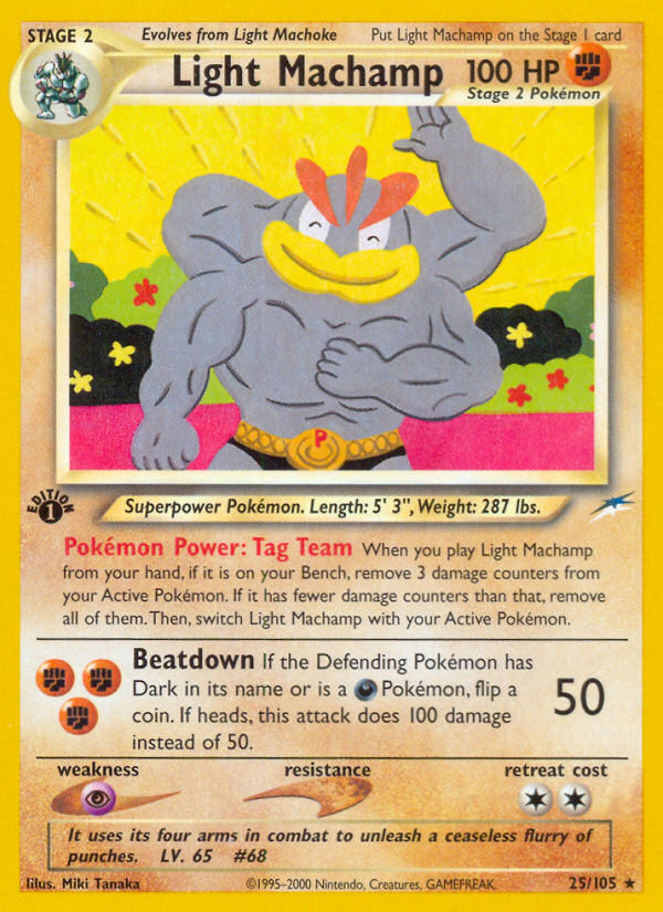 Light Machamp (25/105) [Neo Destiny 1st Edition] | Tables and Towers