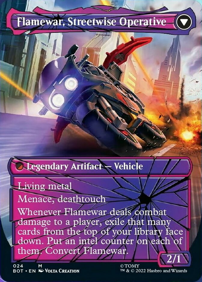 Flamewar, Brash Veteran // Flamewar, Streetwise Operative (Shattered Glass) [Transformers] | Tables and Towers