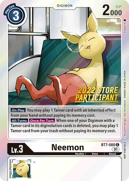 Neemon [BT7-080] (2022 Store Participant) [Next Adventure Promos] | Tables and Towers