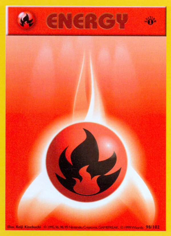 Fire Energy (98/102) (Shadowless) [Base Set 1st Edition] | Tables and Towers