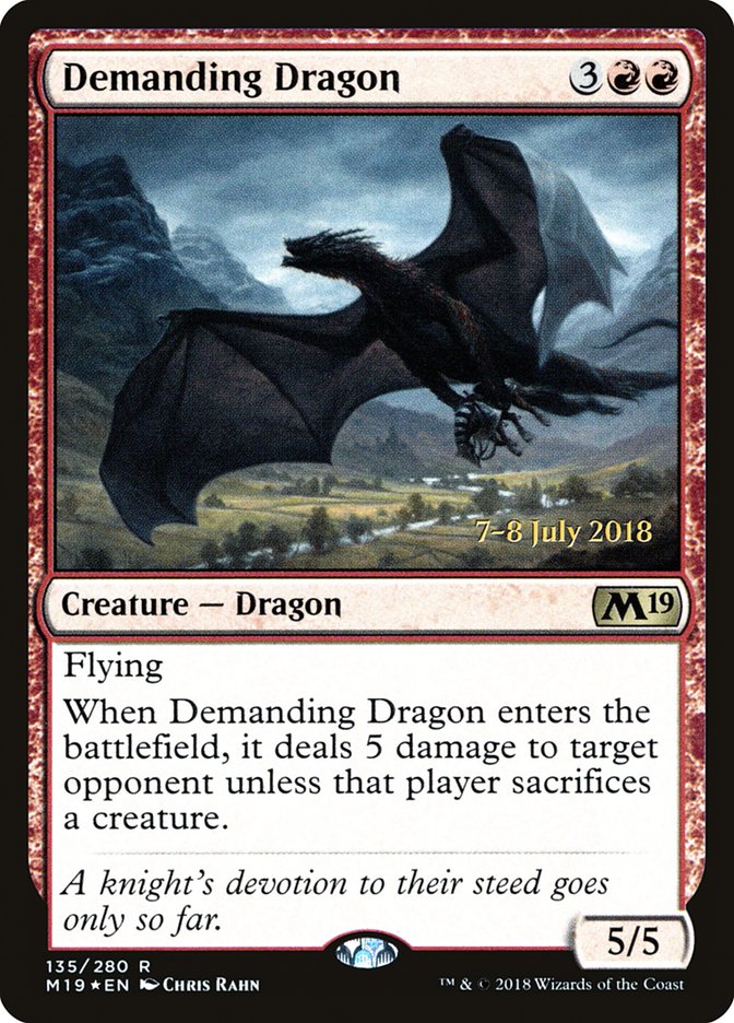 Demanding Dragon [Core Set 2019 Prerelease Promos] | Tables and Towers