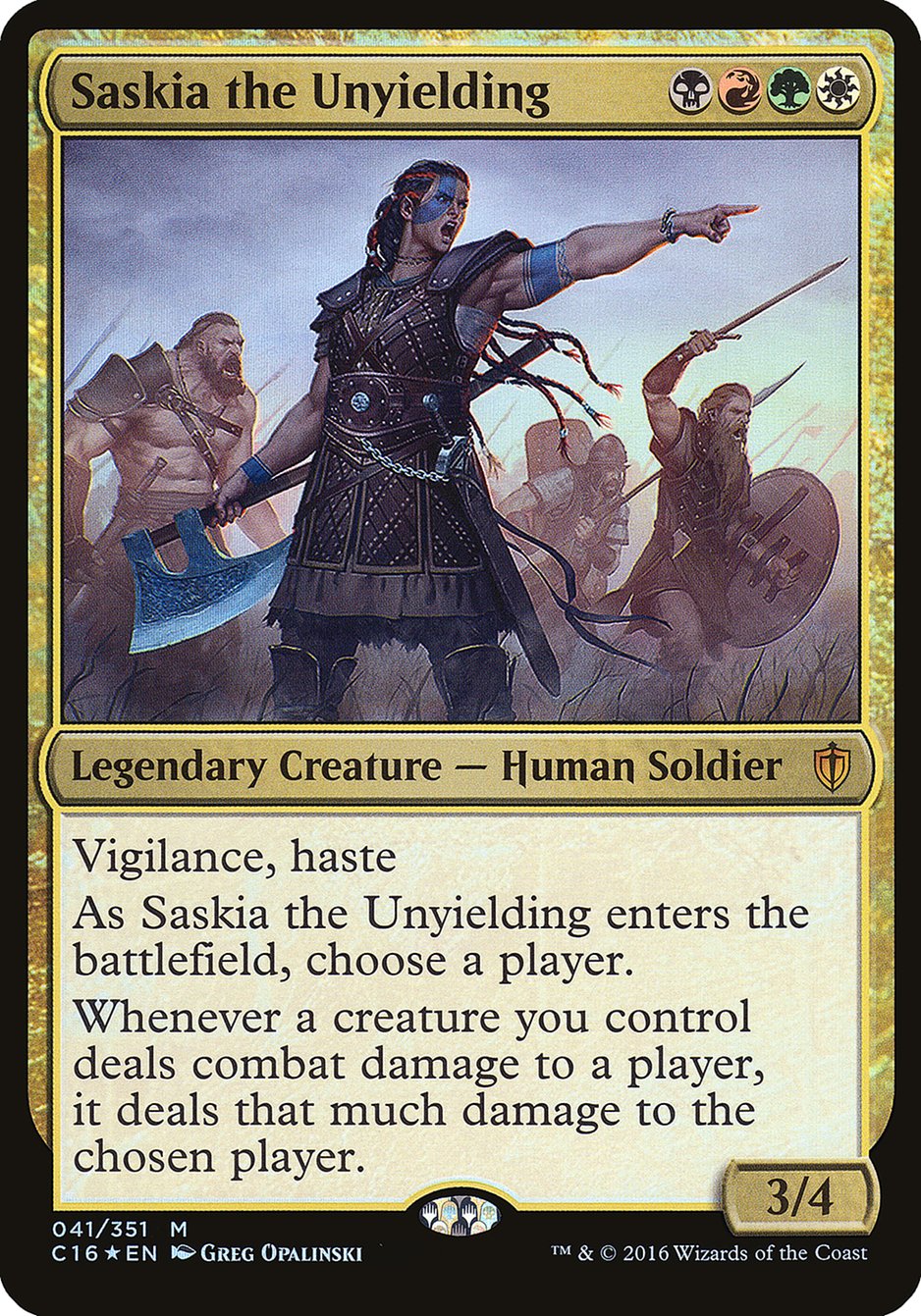 Saskia the Unyielding (Oversized) [Commander 2016 Oversized] | Tables and Towers