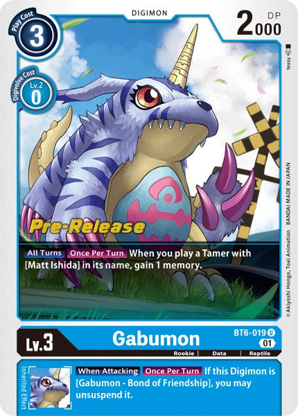 Gabumon [BT6-019] [Double Diamond Pre-Release Cards] | Tables and Towers