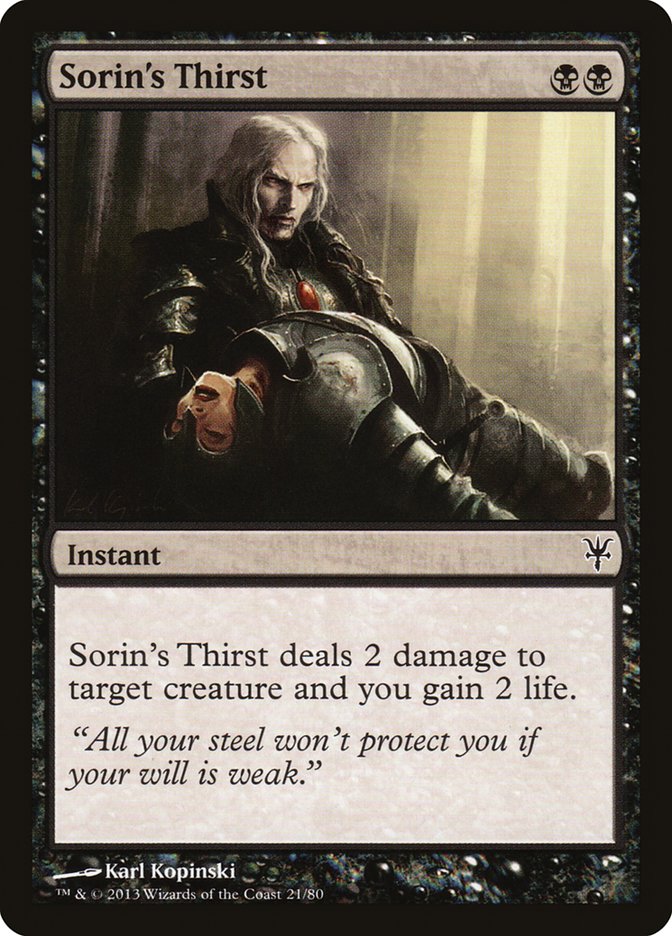 Sorin's Thirst [Duel Decks: Sorin vs. Tibalt] | Tables and Towers