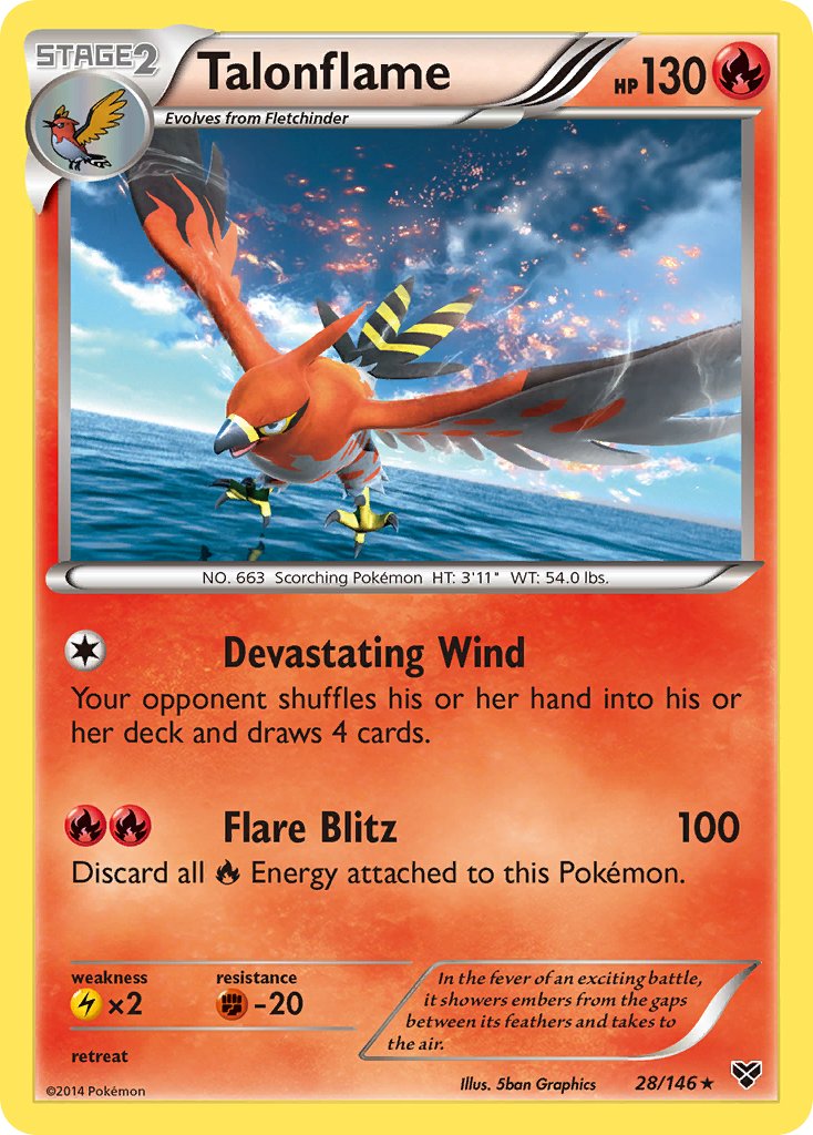 Talonflame (28/146) (Cosmos Holo) (Blister Exclusive) [XY: Base Set] | Tables and Towers