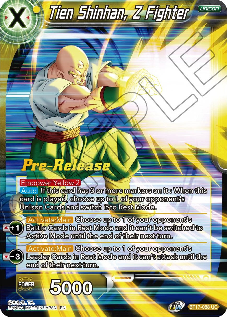 Tien Shinhan, Z Fighter (BT17-088) [Ultimate Squad Prerelease Promos] | Tables and Towers