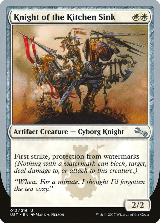 Knight of the Kitchen Sink ("protection from watermarks") [Unstable] | Tables and Towers