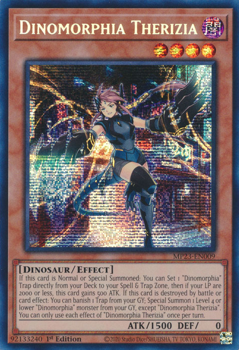 Dinomorphia Therizia [MP23-EN009] Prismatic Secret Rare | Tables and Towers