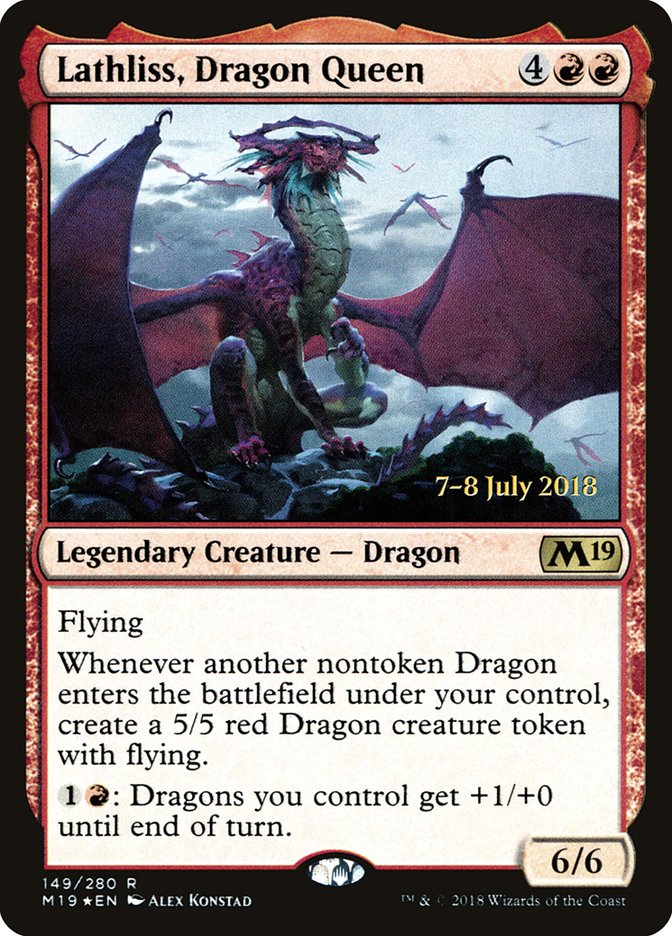 Lathliss, Dragon Queen [Core Set 2019 Prerelease Promos] | Tables and Towers