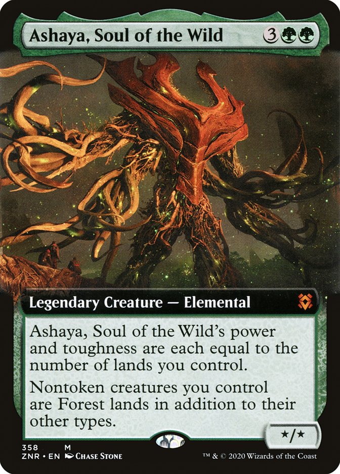 Ashaya, Soul of the Wild (Extended Art) [Zendikar Rising] | Tables and Towers