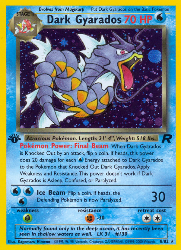 Dark Gyarados (8/82) [Team Rocket 1st Edition] | Tables and Towers