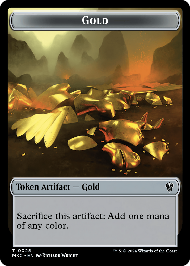 Gold // Treasure Double-Sided Token [Murders at Karlov Manor Commander Tokens] | Tables and Towers