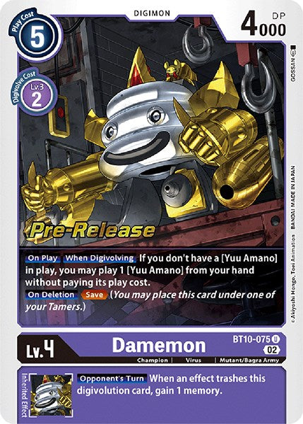 Damemon [BT10-075] [Xros Encounter Pre-Release Cards] | Tables and Towers