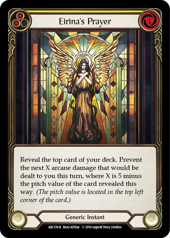 Eirina's Prayer (Yellow) [ARC174-R] (Arcane Rising)  1st Edition Normal | Tables and Towers