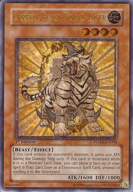 Crystal Beast Topaz Tiger [FOTB-EN004] Ultimate Rare | Tables and Towers