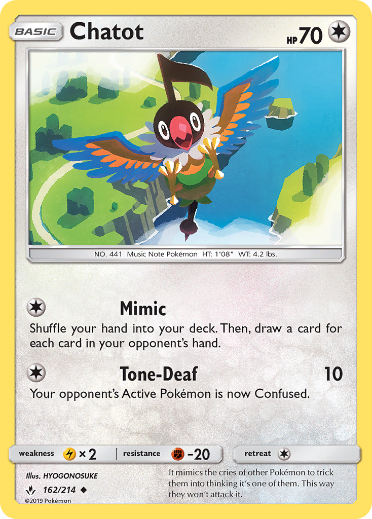 Chatot (162/214) [Sun & Moon: Unbroken Bonds] | Tables and Towers