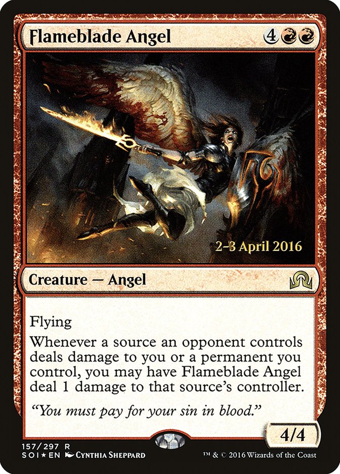 Flameblade Angel [Shadows over Innistrad Prerelease Promos] | Tables and Towers