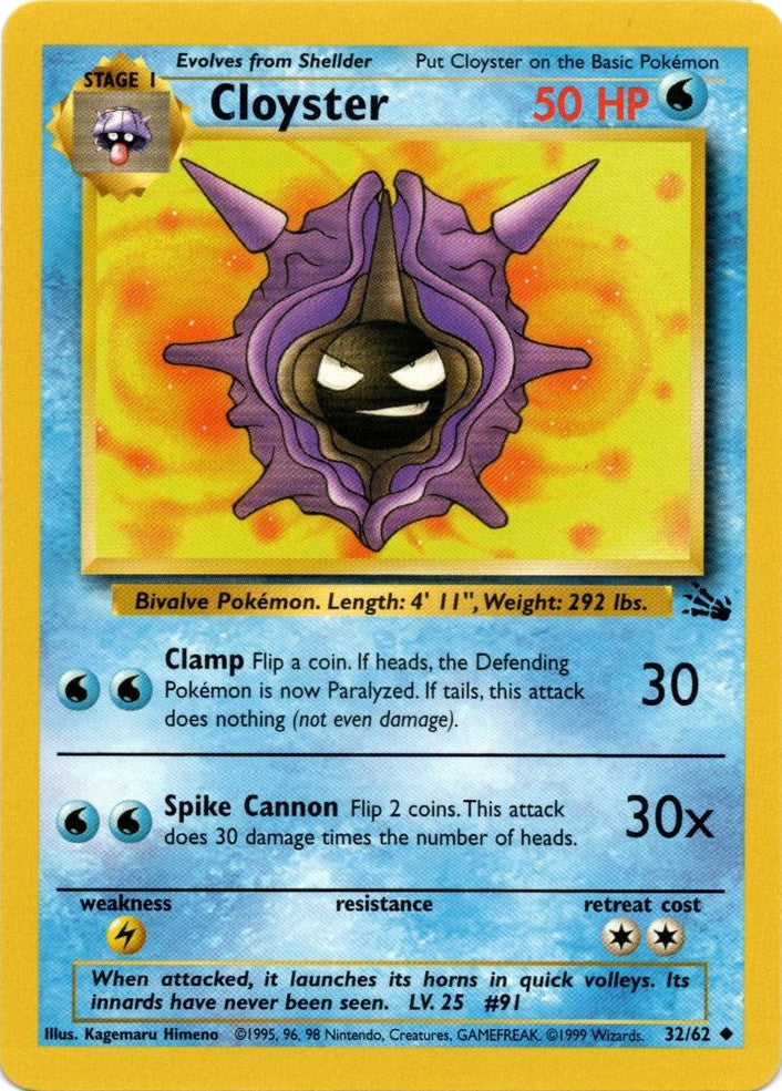 Cloyster (32/62) [Fossil Unlimited] | Tables and Towers