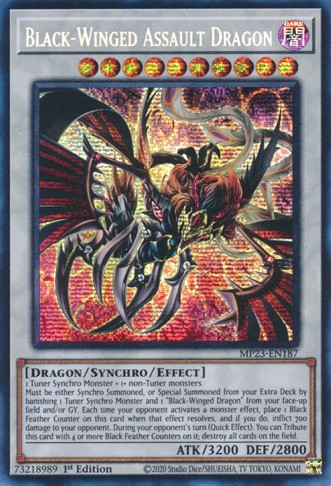 Black-Winged Assault Dragon [MP23-EN187] Prismatic Secret Rare | Tables and Towers