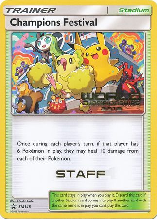 Champions Festival (SM148) (2018 Staff) [Sun & Moon: Black Star Promos] | Tables and Towers