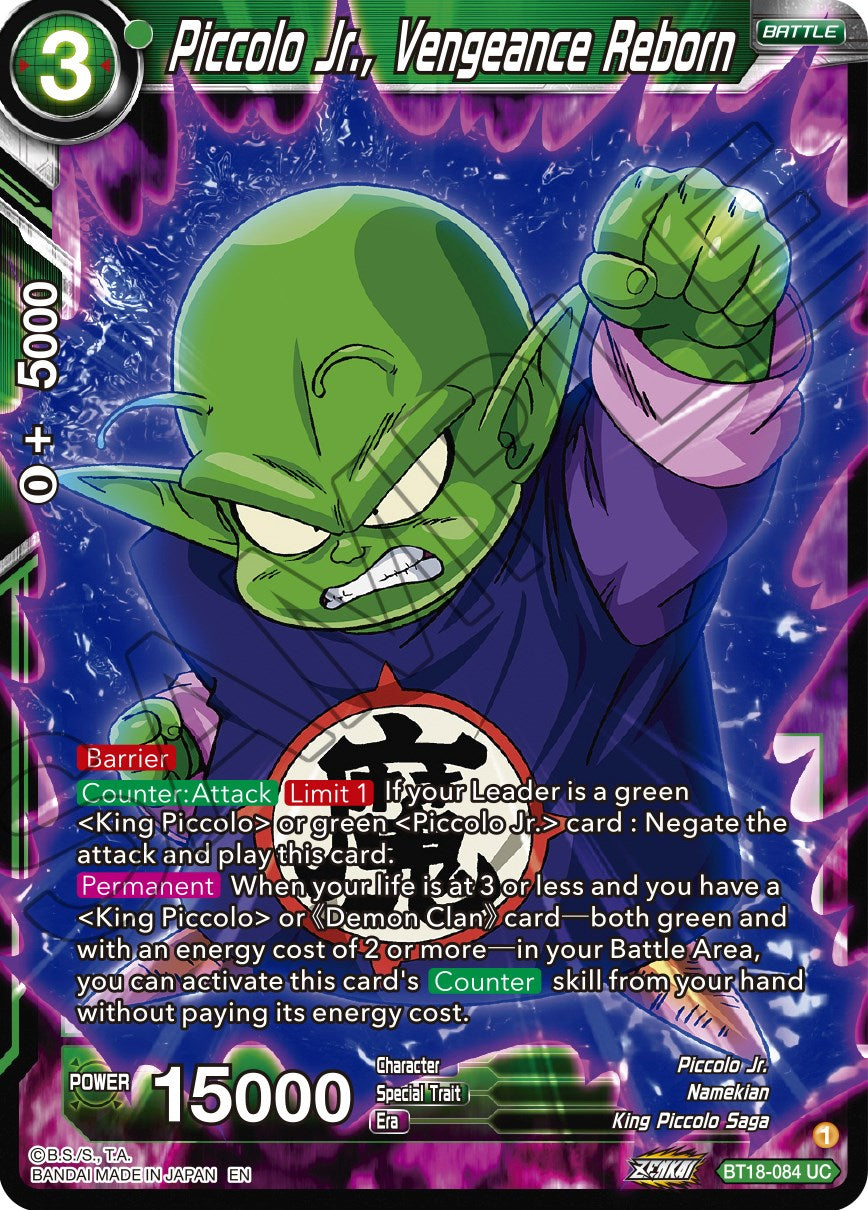 Piccolo Jr., Vengeance Reborn (BT18-084) [Dawn of the Z-Legends] | Tables and Towers