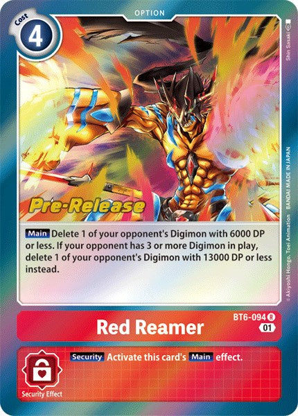 Red Reamer [BT6-094] [Double Diamond Pre-Release Cards] | Tables and Towers