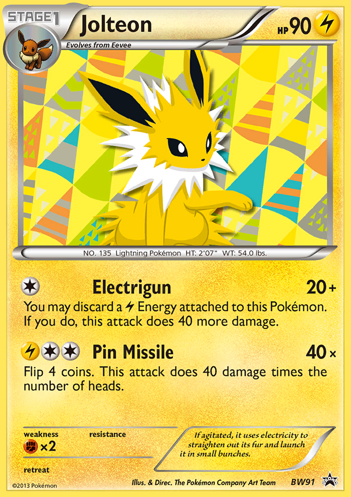 Jolteon (BW91) [Black & White: Black Star Promos] | Tables and Towers