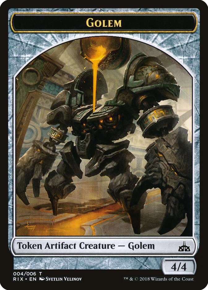 Golem Token [Rivals of Ixalan Tokens] | Tables and Towers