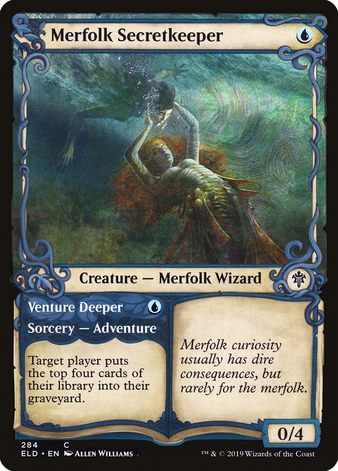 Merfolk Secretkeeper // Venture Deeper (Showcase) [Throne of Eldraine] | Tables and Towers