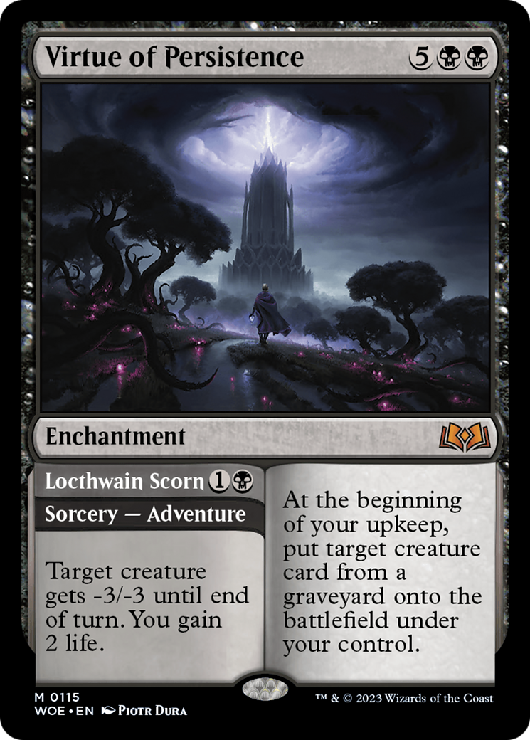 Virtue of Persistence // Locthwain Scorn [Wilds of Eldraine] | Tables and Towers