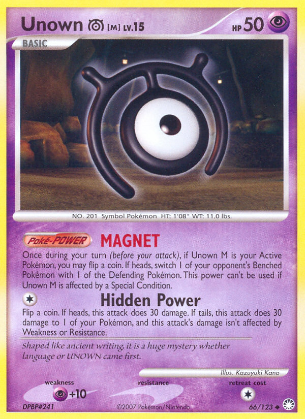 Unown M (66/123) [Diamond & Pearl: Mysterious Treasures] | Tables and Towers