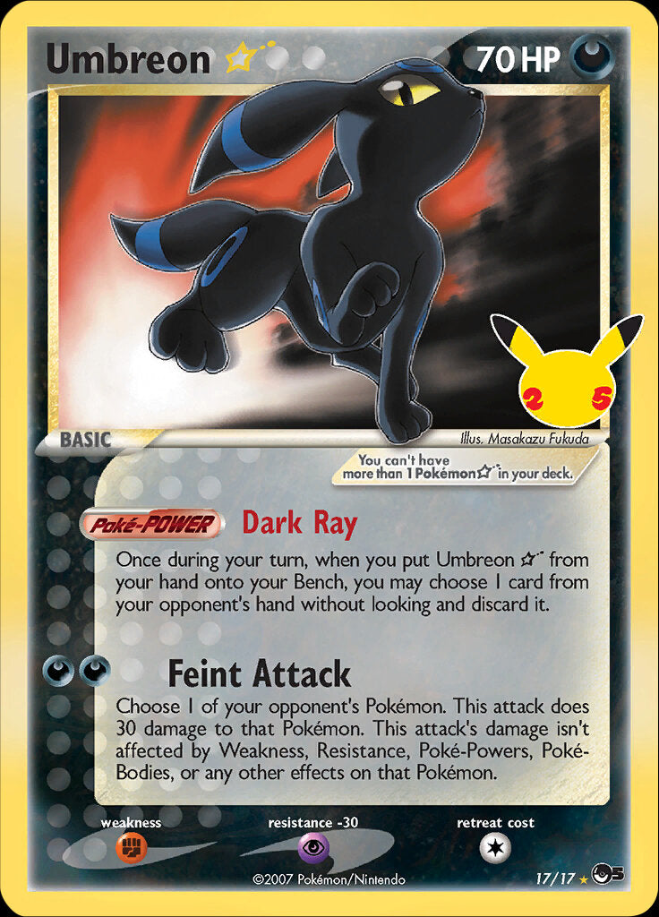 Umbreon (17/17) (Star) [Celebrations: 25th Anniversary - Classic Collection] | Tables and Towers