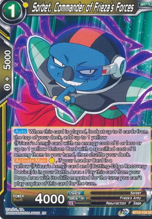 Sorbet, Commander of Frieza's Forces (BT12-104) [Vicious Rejuvenation] | Tables and Towers