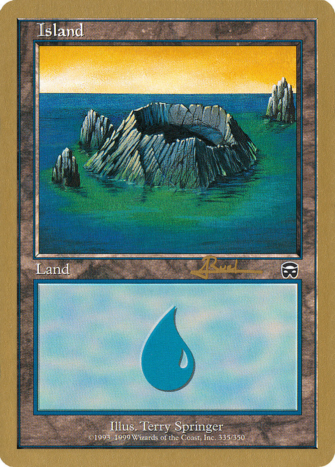 Island (335) (Antoine Ruel) [World Championship Decks 2001] | Tables and Towers